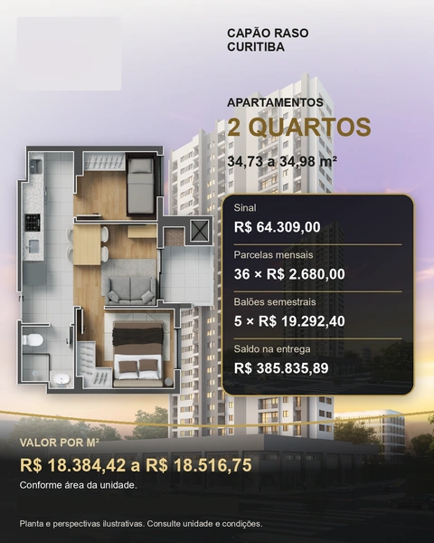 Arte de lançamento imobiliário produzida pela ConstruLeads